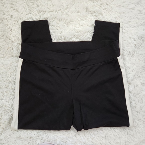 Skye's the Limit Pants - Skye's The Limit Woman Black White Side Stripe Leggings 2X Plus Size Athleisure